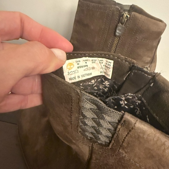 Timberland Women’s Waterproof Nubuck Leather Heeled Ankle Boots Brown Size 6 - Picture 5 of 7